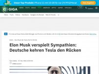 Bild zum Artikel: Deutsche wollen keinen Tesla: Schuld ist Elon Musk
