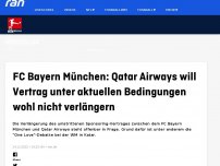 Bild zum Artikel: Qatar Airways will offenbar nicht mit Bayern verlängern