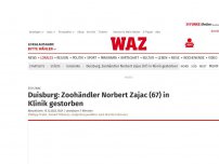 Bild zum Artikel: Zoo Zajac: Zoo Zajac: Händler Norbert Zajac aus Duisburg ist tot