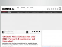 Bild zum Artikel: Offiziell: Mick Schumacher wird 2023 Formel-1-Ersatzfahrer bei Mercedes!