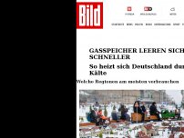 Bild zum Artikel: Gasspeicher leeren sich täglich schneller - So heizt sich Deutschland durch die Bibber-Kälte