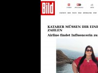 Bild zum Artikel: Katarer müssen ihr eine Therapie zahlen - Airline findet Influencerin zu dick zum Fliegen