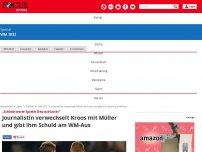 Bild zum Artikel: „Schlechtester Spieler Deutschlands“ - Weil Journalistin ihn mit Müller verwechselt, kriegt Kroos Schuld am WM-Aus