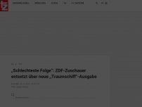 Bild zum Artikel: „Schlechteste Folge“: ZDF-Zuschauer entsetzt über neue „Traumschiff“-Ausgabe 