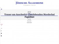 Bild zum Artikel: Trauer um Auschwitz-Überlebenden Mordechai Papirblat