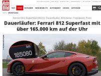 Bild zum Artikel: Ferrari 812 Superfast (2022): Dauerläufer, Kilometer, Topspeed, Preis Dauerläufer: Ferrari 812 Superfast mit über 165.000 km auf der Uhr