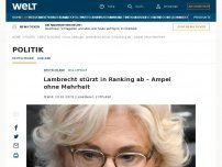 Bild zum Artikel: Lambrecht stürzt in Ranking ab – Ampel ohne Mehrheit