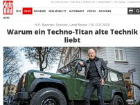 Bild zum Artikel: H.P. Baxxter, Scooter, Land Rover 110, FCK 2020 Warum ein Techno-Titan alte Technik liebt