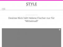 Bild zum Artikel: Desiree Nick hält Helene Fischer nur für 'Mittelmaß'