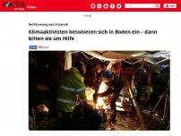 Bild zum Artikel: Bei Räumung von Lützerath: Kimaaktivisten betonieren sich in...