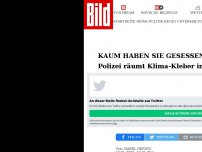 Bild zum Artikel: Kaum haben sie gesessen… - Polizei räumt Klima-Kleber in Sekunden weg