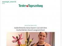 Bild zum Artikel: Außerfernerin Anna Saurer mit dem Zuckerbäcker Award ausgezeichnet