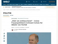 Bild zum Artikel: „Mehr als enttäuschend“ – Grüne Frauenpolitikerin kritisiert Scholz für Abkehr von Parität