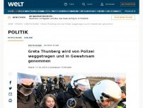 Bild zum Artikel: Greta Thunberg wird von Polizei weggetragen