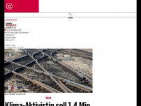 Bild zum Artikel: Klima-Aktivistin soll 1,4 Mio. Euro zahlen