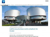 Bild zum Artikel: EGMR-Urteil: LGBTQ-Geschichten sind nicht schädlich für Kinder