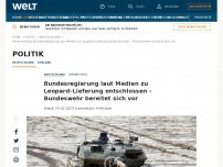 Bild zum Artikel: Bundesregierung laut Medien zu Leopard–Lieferung bereit – Bundeswehr bereitet sich vor