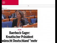 Bild zum Artikel: Baerbock-Sager: Kroatischer Präsident wünscht Deutschland ''mehr Glück als vor 70 Jahren