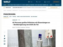 Bild zum Artikel: Rund 40 Menschen greifen Polizisten mit Eisenstangen an – mehrere Beamte verletzt