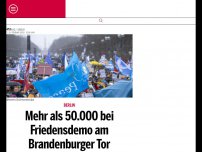 Bild zum Artikel: Mehr als 50.000 bei Friedensdemo am Brandenburger Tor