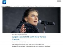 Bild zum Artikel: Sahra Wagenknecht tritt nicht mehr für die Linke an