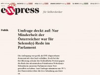 Bild zum Artikel: Umfrage deckt auf: Nur Minderheit der Österreicher war für Selenskyj-Rede im Parlament