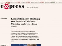 Bild zum Artikel: Kernkraft macht abhängig von Russland? Grünen-Minister Habeck verbreitet Fake News