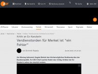 Bild zum Artikel: 'Verdienstorden für Merkel ist ein Fehler'