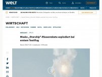 Bild zum Artikel: Starbase stürzt ab! Musk-Riesenrakete von SpaceX scheitert erneut