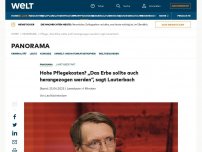 Bild zum Artikel: Hohe Pflegekosten? „Das Erbe sollte auch herangezogen werden“, sagt Lauterbach