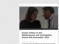 Bild zum Artikel: Grüne sinken in der Wählergunst auf niedrigstem Stand seit Dezember 2021