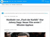 Bild zum Artikel: Rückkehr von „Fluch der Karibik“-Star Johnny Depp: Neuer Film erntet sieben Minuten Applaus