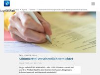 Bild zum Artikel: Stimmzettel bei der Bürgerschaftswahl in Bremen versehentlich vernichtet