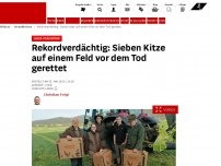 Bild zum Artikel: Jäger-Prävention - Rekordverdächtig: Sieben Kitze auf einem Feld vor dem Tod gerettet