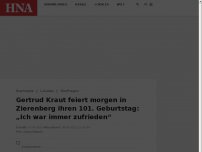 Bild zum Artikel: Gertrud Kraut und feiert morgen in Zierenberg ihren 101. Geburtstag: „Ich war immer zufrieden“