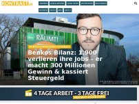 Bild zum Artikel: Benkos Bilanz: 1.900 verlieren ihre Jobs – er macht 300 Millionen Gewinn & kassiert Steuergeld