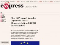 Bild zum Artikel: Plus 15 Prozent! Von der Leyen will ihr EU-Monatsgehalt auf 35.957 Euro erhöhen