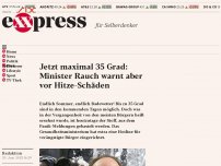 Bild zum Artikel: Jetzt maximal 35 Grad: Minister Rauch warnt aber vor Hitze-Schäden