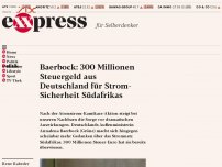 Bild zum Artikel: Baerbock: 300 Millionen Steuergeld aus Deutschland für Strom-Sicherheit Südafrikas