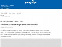 Bild zum Artikel: Mireille Mathieu sagt der Bühne Adieu!