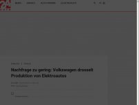 Bild zum Artikel: Nachfrage zu gering: Volkswagen drosselt Produktion von Elektroautos