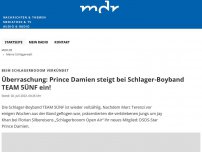 Bild zum Artikel: Überraschung: Prince Damien steigt bei Schlager-Boyband TEAM 5ÜNF ein!