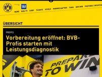 Bild zum Artikel: Vorbereitung eröffnet: BVB-Profis starten mit Leistungsdiagnostik