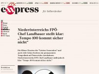 Bild zum Artikel: Niederösterreichs FPÖ-Chef Landbauer stellt klar: „Tempo 100 kommt sicher nicht“