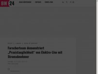 Bild zum Artikel: Forscherteam demonstriert „Praxistauglichkeit“ von Elektro-Lkw mit Stromabnehmer