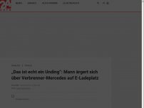 Bild zum Artikel: „Das ist echt ein Unding“: Mann ärgert sich über Verbrenner-Mercedes auf E-Ladeplatz