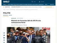 Bild zum Artikel: Mehrheit der Deutschen hält die AfD für eine rechtsextreme Partei