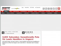 Bild zum Artikel: 0,003 Sekunden: Sensationelle Pole für Lewis Hamilton in Ungarn!