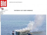 Bild zum Artikel: Menschen springen über Bord ++ Toter - E-Auto brennt! Schiff-Inferno in der Nordsee
