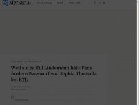 Bild zum Artikel: Weil sie zu Till Lindemann hält: Fans fordern Rauswurf von Sophia Thomalla bei RTL